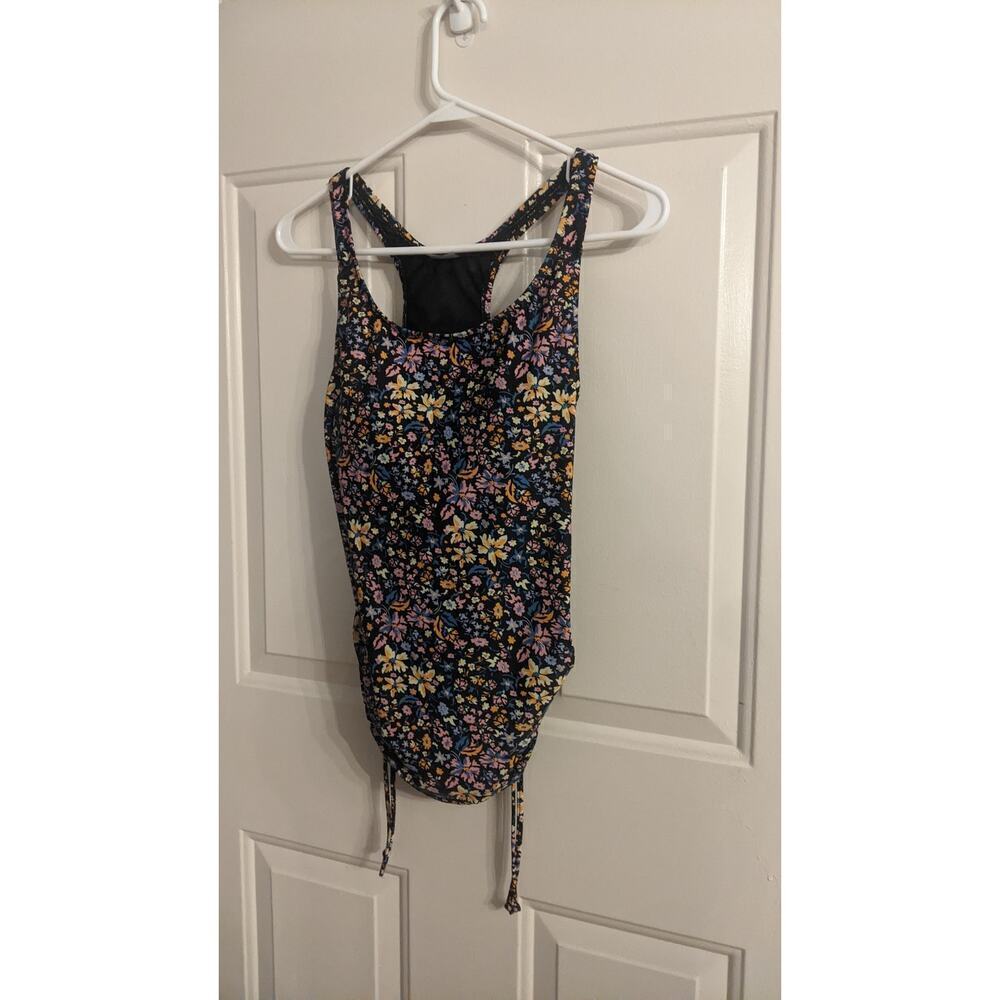 Ella Mar Floral Swim Top, medium, cinched wides, cup support